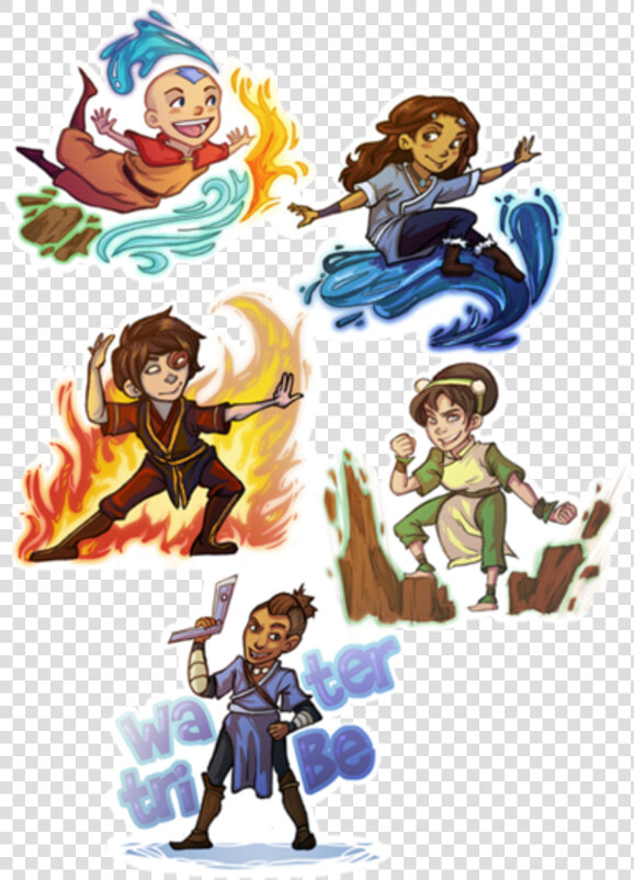 Aang Katara Zuko Sokka Avatar   Avatar The Legend Of Aang Chibi  HD Png DownloadTransparent PNG