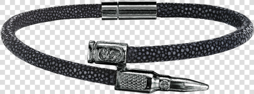 Black Stingray Bracelet With Black Bullet   Buckle  HD Png DownloadTransparent PNG