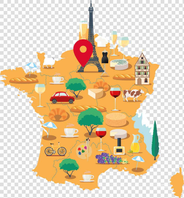 Map Of France With Its Landmarks  HD Png DownloadTransparent PNG