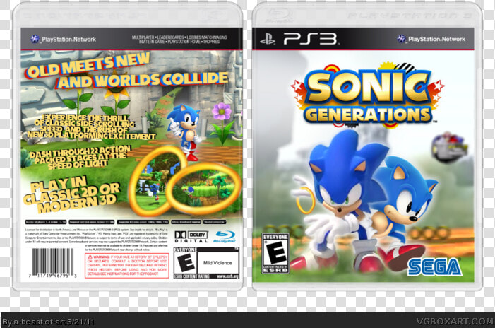 Sonic Generations Box Art Cover   Sonic Generations Ps3 Box Art  HD Png DownloadTransparent PNG