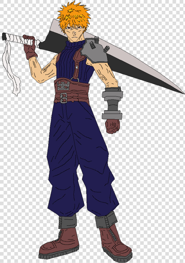 Ichigo Kurosaki Soldier   Cloud Strife Mmd  HD Png DownloadTransparent PNG