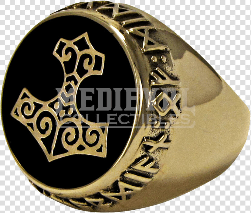 Runic Thor Hammer   Thors Hammer Ring  HD Png DownloadTransparent PNG