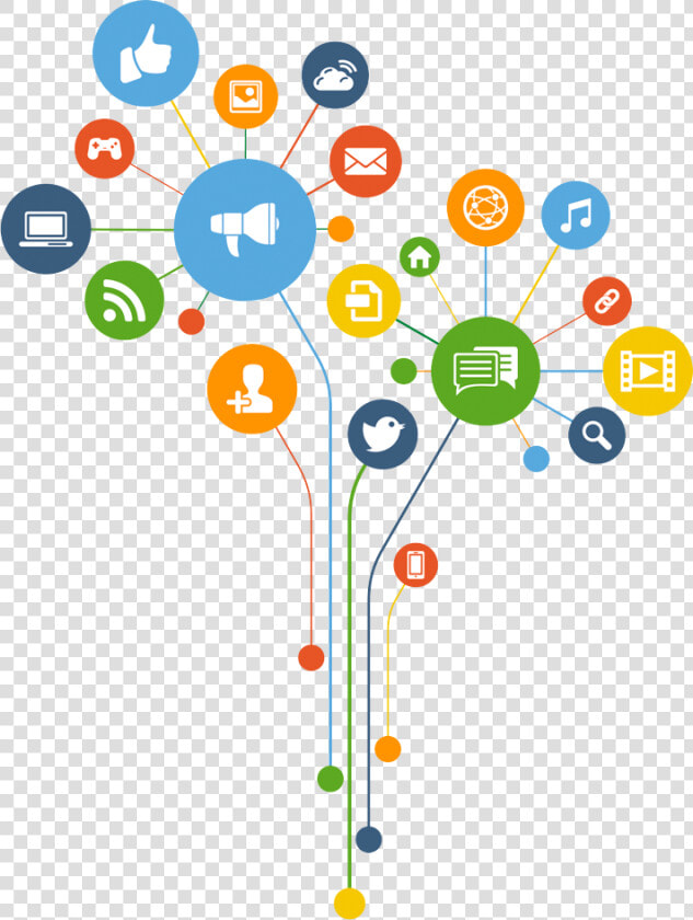 Connected Social Media Icons   Png Download   Learn Social Media Marketing Pdf  Transparent PngTransparent PNG