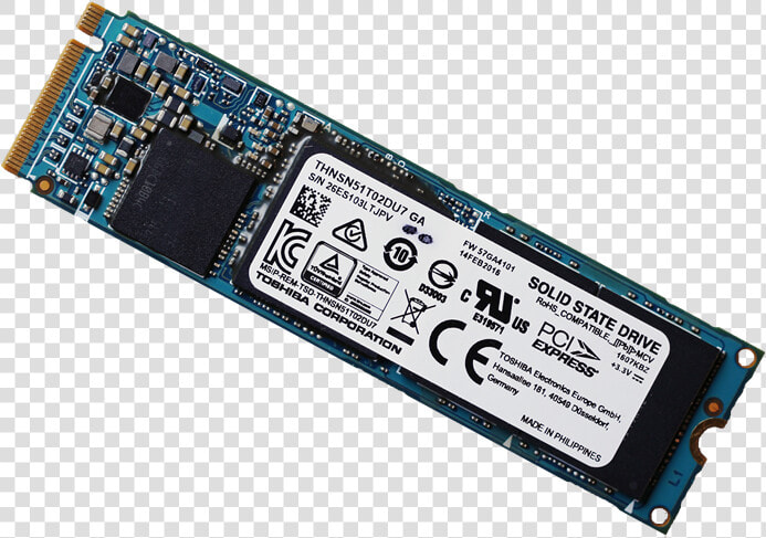 Toshiba Xg3 1tb Ssd Angled   Toshiba M 2 Nvme Ssd  HD Png DownloadTransparent PNG