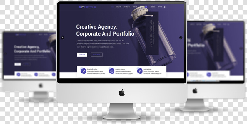 Lt Portfolio Free Responsive Wordpress Theme Mockup   Joomla Template  HD Png DownloadTransparent PNG