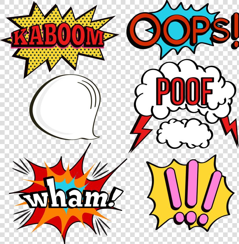 Clip Art Comics Cloud Dialog   Colorful Onomatopoeia  HD Png DownloadTransparent PNG