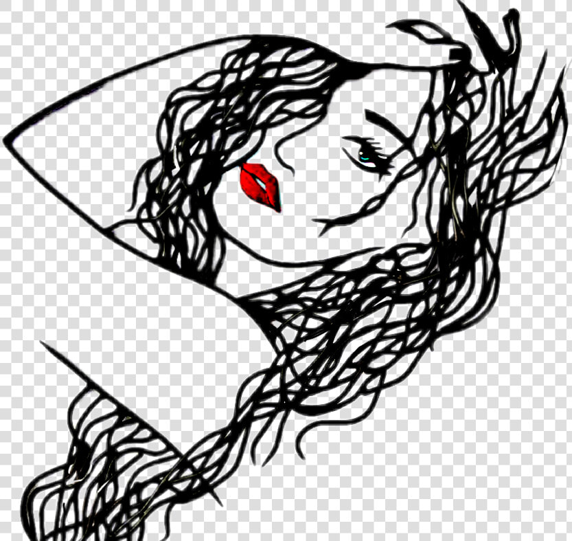  girl  outline  silhouette  lips  black  drawimg  sketch   3д Картины Своими Руками  HD Png DownloadTransparent PNG