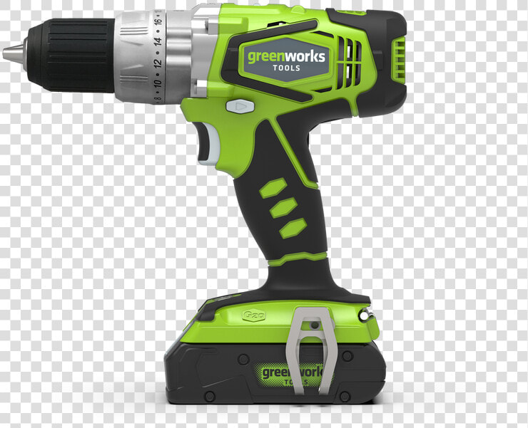 Greenworks Combi Drill G24cd   Green Tools  HD Png DownloadTransparent PNG