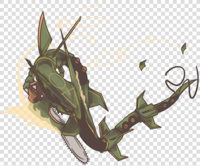 Battle Damage Mega Rayquaza 217th  5 Commission Want   Illustration  HD Png DownloadTransparent PNG