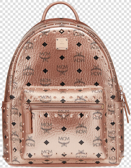 Mcm Backpack Png   Mcm Rose Gold Backpack  Transparent PngTransparent PNG