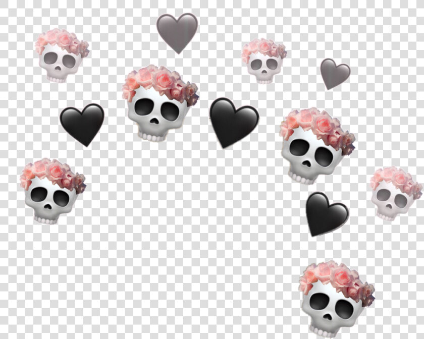  crown  skulls  flowers  hearts  tumblrcrown  aesthetic   Overlay Black Heart Crown Transparent  HD Png DownloadTransparent PNG