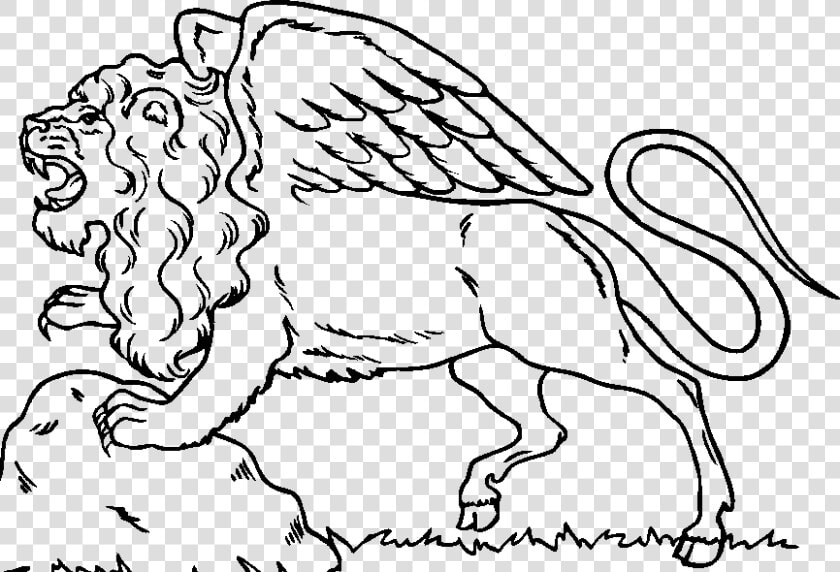 Printable Coloring Lion Lion Coloring Pages To Download   Lion With Wings Coloring Page Mandala  HD Png DownloadTransparent PNG