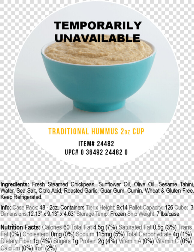 Corfu Hummus 2oz   Bowl  HD Png DownloadTransparent PNG