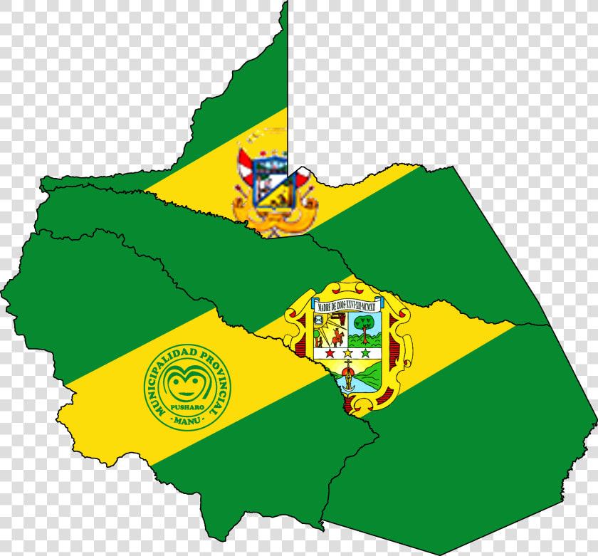 Flag Map Of Provinces Of Madre De Dios   Madre De Dios Flag Map  HD Png DownloadTransparent PNG