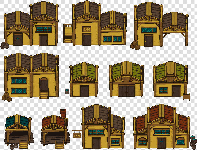 Old Western Houses   Old West Pixel Art  HD Png DownloadTransparent PNG