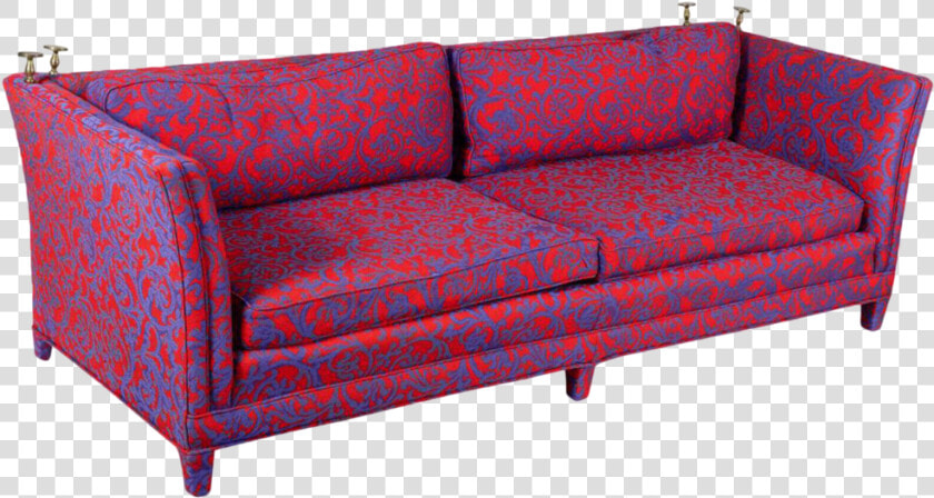 1980s Post Modern Hollywood Regency Jacobean Coral   Studio Couch  HD Png DownloadTransparent PNG