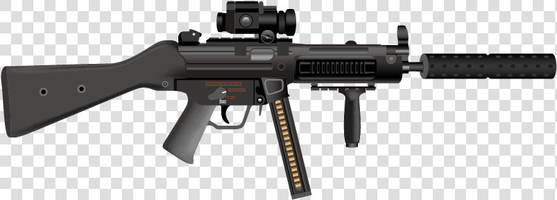 Firearm Submachine Gun Weapon Heckler  amp  Koch Mp5   Vector Submachine Gun  HD Png DownloadTransparent PNG