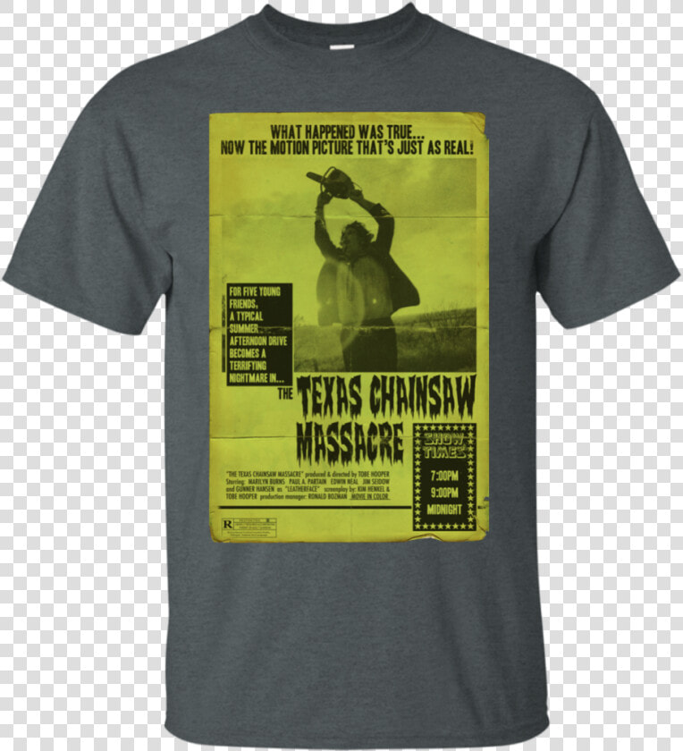 The Texas Chainsaw Massacre Movie Poster Tee T Shirt   Texas Chainsaw Massacre  Gunnar Hansen  1974  HD Png DownloadTransparent PNG