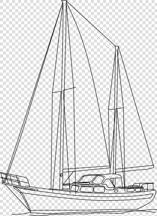 Line Art watercraft sailing   Sail  HD Png DownloadTransparent PNG