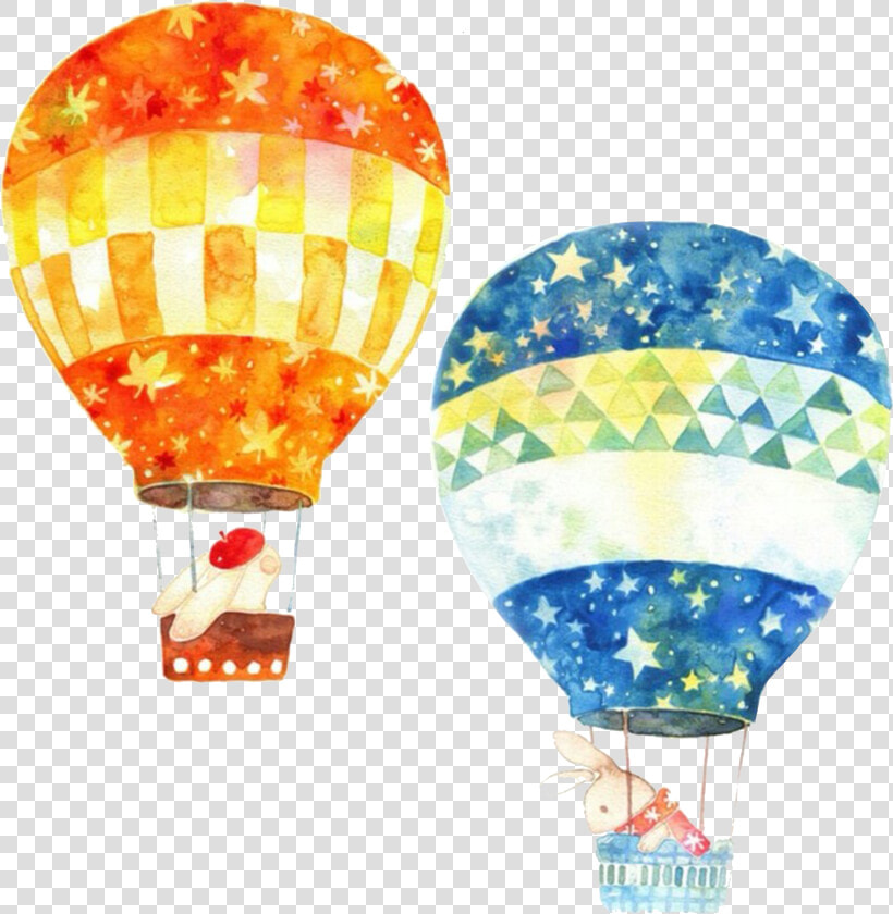 Hot Air Balloon Watercolor Painting   Watercolor Paintings Hot Air Balloons  HD Png DownloadTransparent PNG