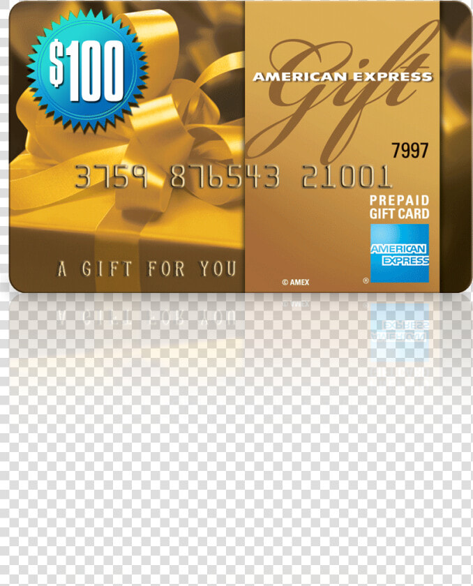  100 Amex Gift Card   Png Download   American Express Prepaid Gift Card Cvv  Transparent PngTransparent PNG