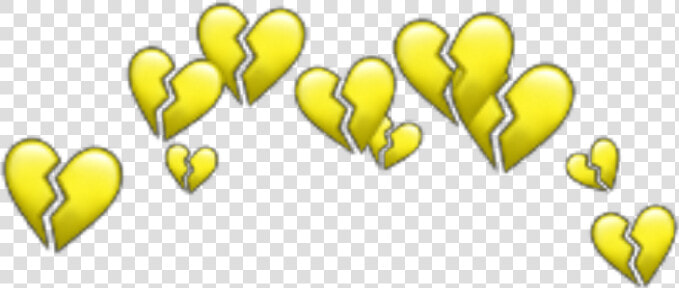  heart  hearts  heartbroken  broken  crown  heartcrown   Yellow Broken Heart Crown  HD Png DownloadTransparent PNG