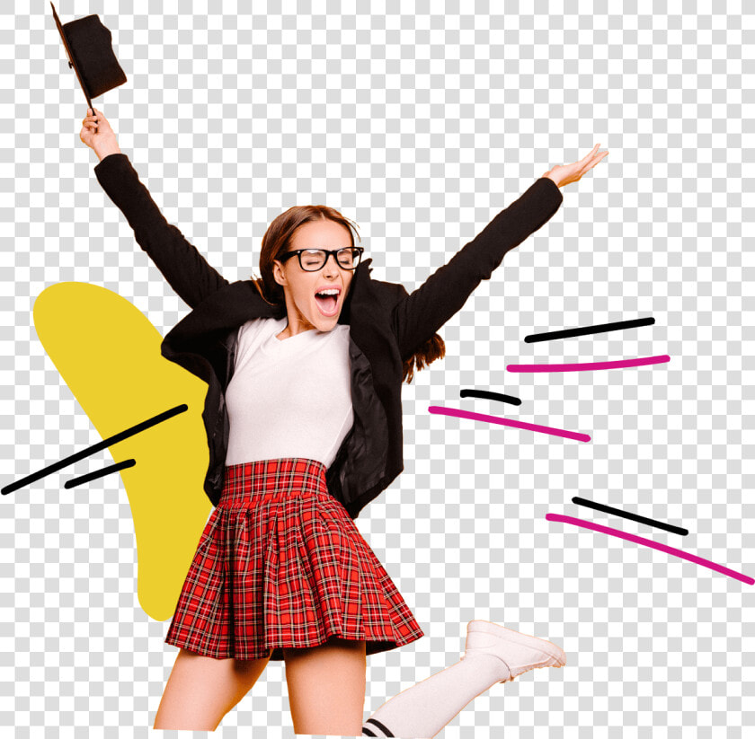 Joyful Female Student At High School Graduation In   Girl  HD Png DownloadTransparent PNG