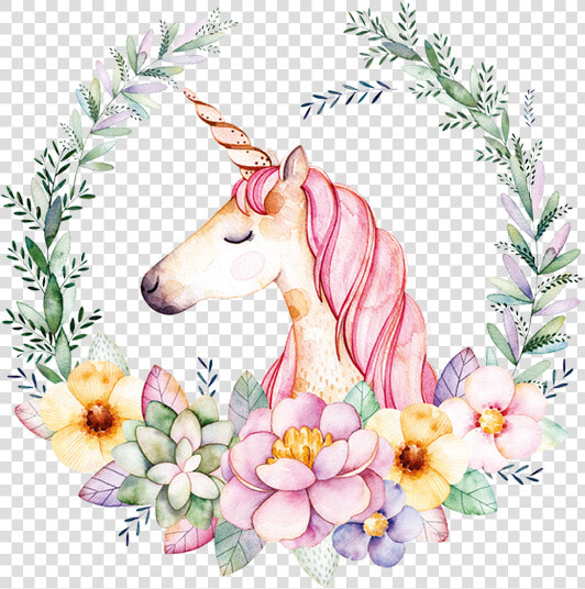 Imagens De Unicórnio Com Flores  HD Png DownloadTransparent PNG