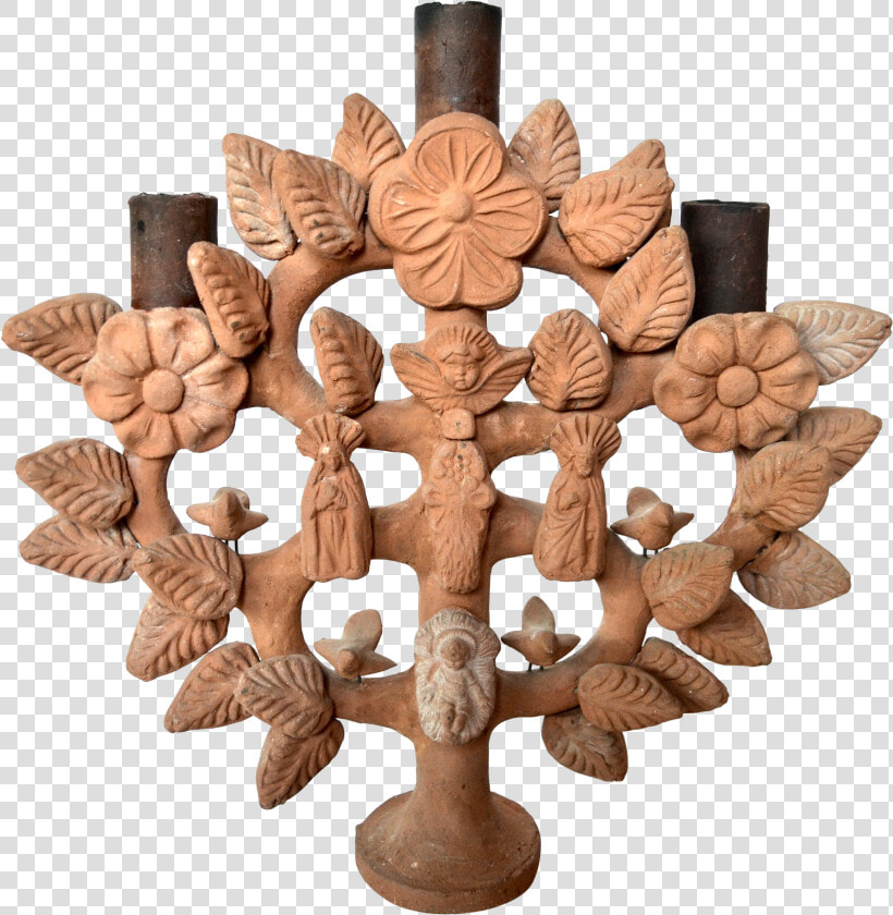 Vintage Mexican Ceramic Tree Of Life Candelabra   Chandelier  HD Png DownloadTransparent PNG