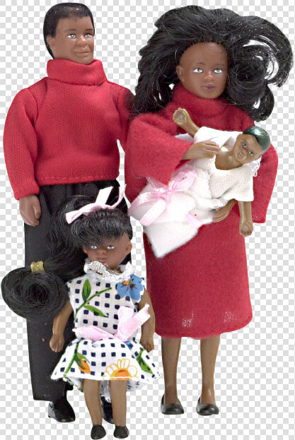 1 Inch Scale African American Modern Dollhouse Family   African American Family And Pet  HD Png DownloadTransparent PNG