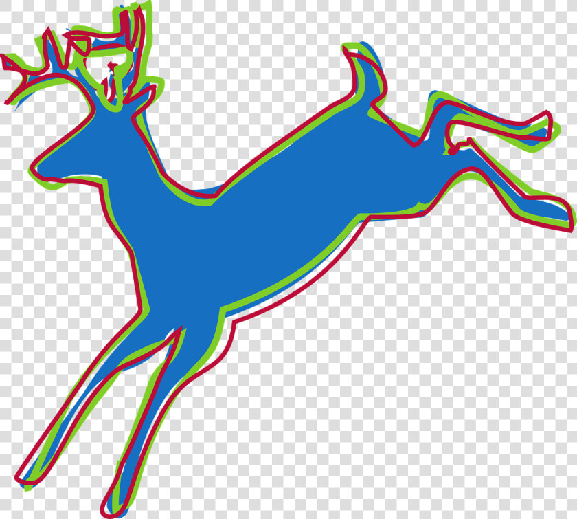 Stylized  Blue  Silhouette  Deer  Jumping  Leaping   Con Hươu Cách Điệu  HD Png DownloadTransparent PNG