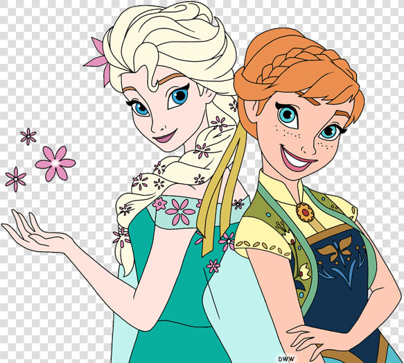 Frozen Fever Anna And Elsa   Elsa And Anna Colouring  HD Png DownloadTransparent PNG