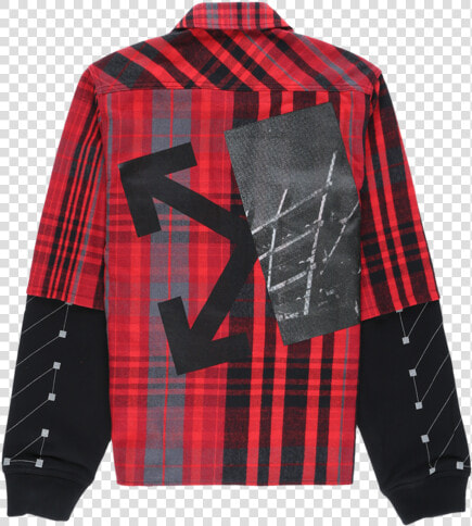 Off white Jersey Sleeve Shirt   Tartan  HD Png DownloadTransparent PNG