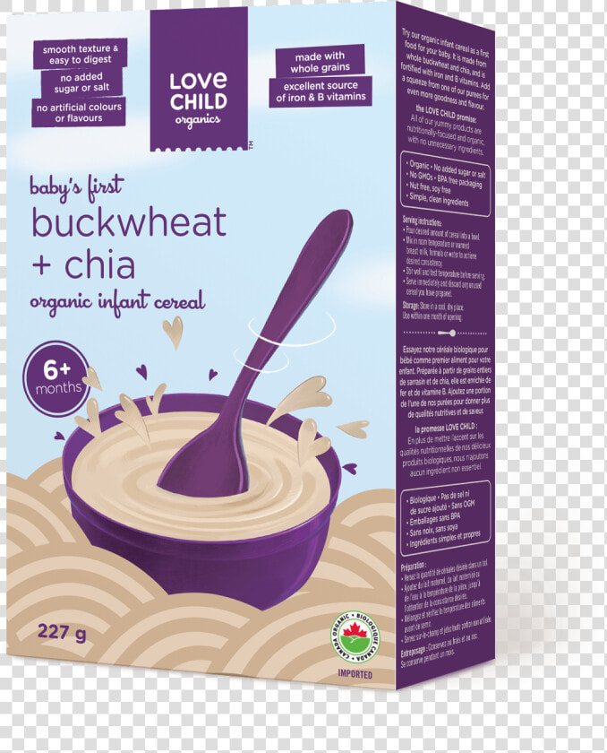 Buckwheat Chia   Love Child Organics Cereal  HD Png DownloadTransparent PNG