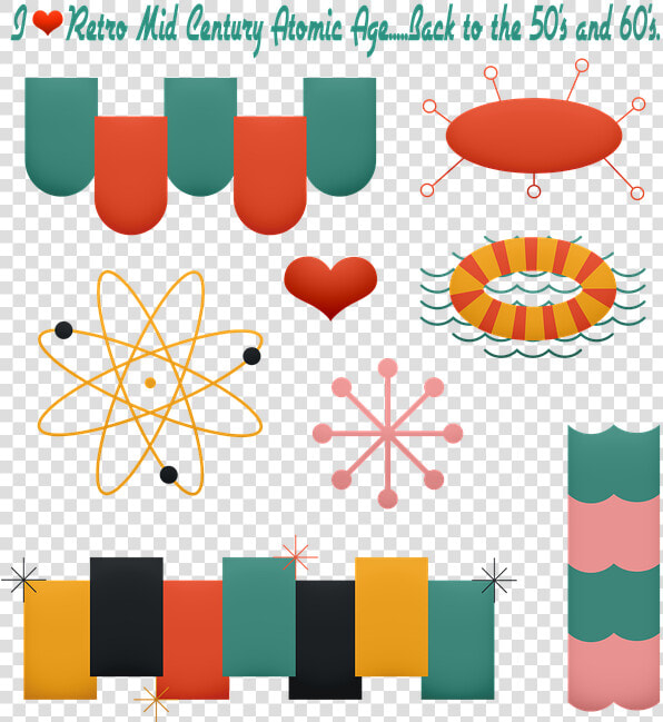 Retro Mid Century  Atomic Age  Retro Colors  Atom  HD Png DownloadTransparent PNG