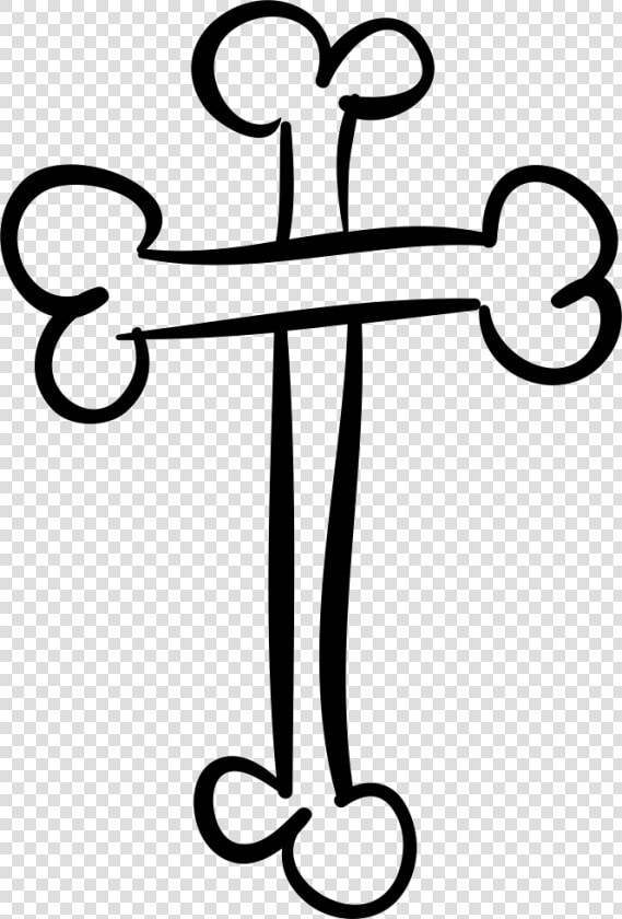 Bones Cross Religious Halloween Sign Outline   Bone Cross  HD Png DownloadTransparent PNG