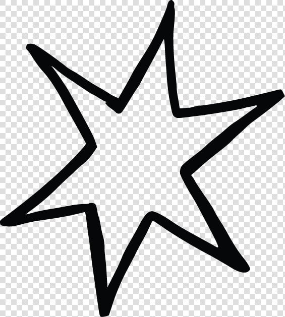 Line Star Black Star Yellow Outline Star   Star Black And White Outline  HD Png DownloadTransparent PNG