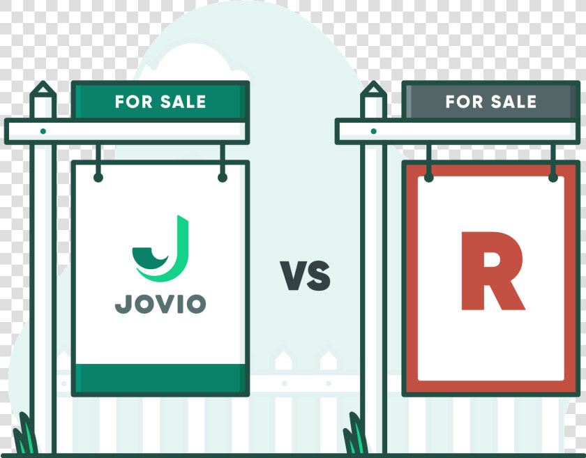 Jovio For Sale Sign Next To Redfin For Sale Sign With   Sign  HD Png DownloadTransparent PNG