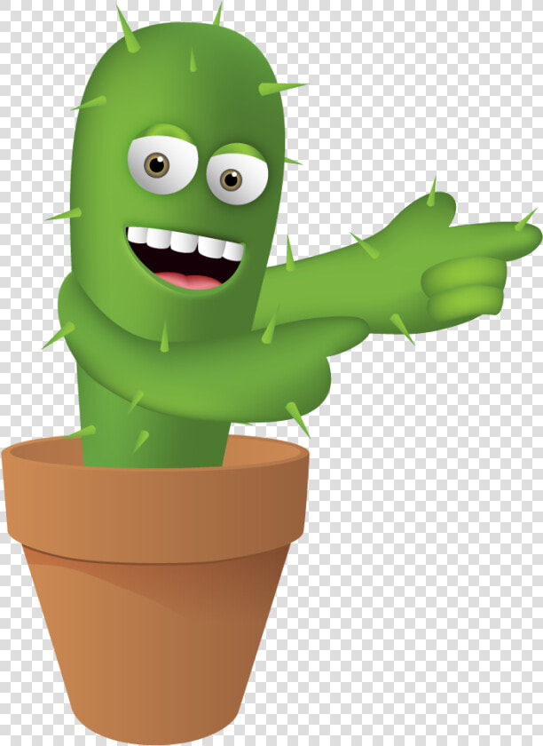 Pointing Aside Cactus   Cartoon  HD Png DownloadTransparent PNG