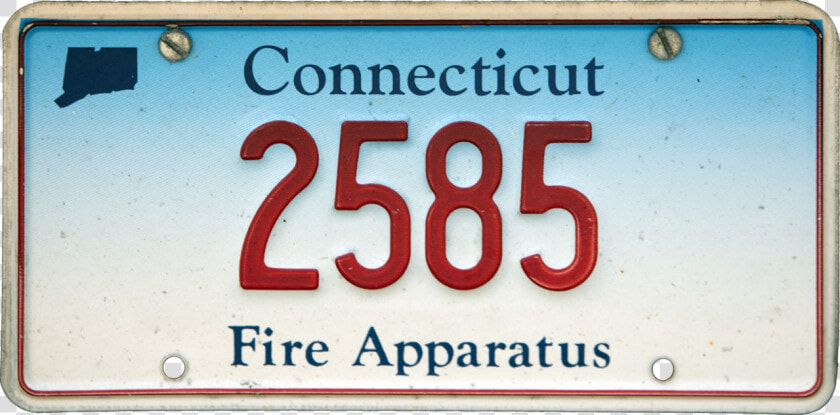 Connecticut License Plate Fire Apparatus  HD Png DownloadTransparent PNG