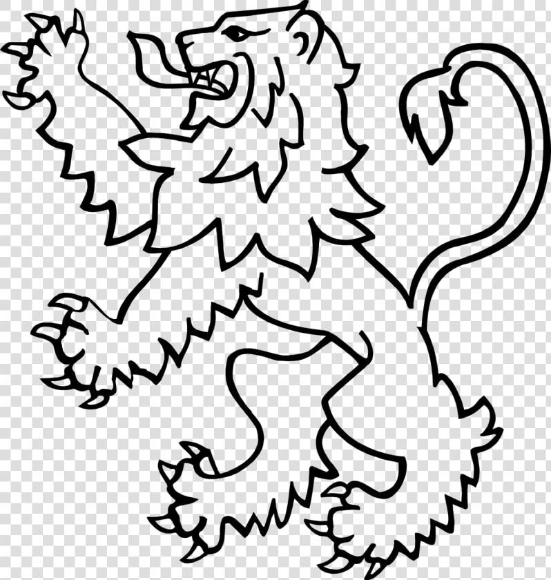 Rampant Lion Line Drawing  HD Png DownloadTransparent PNG