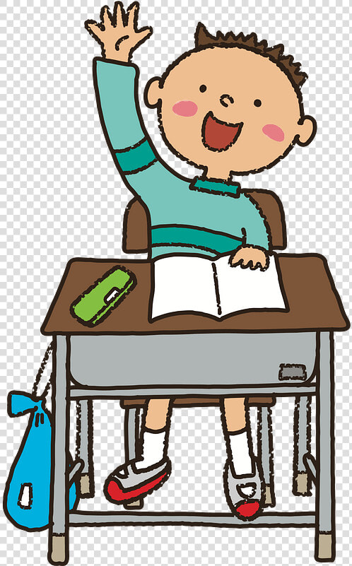 Raised Hand Student Vector Image   Student Raising Hand Cartoon  HD Png DownloadTransparent PNG