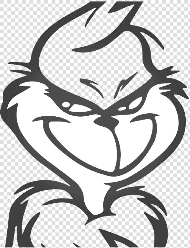 Grinch Clipart Face   Black And White Grinch  HD Png DownloadTransparent PNG