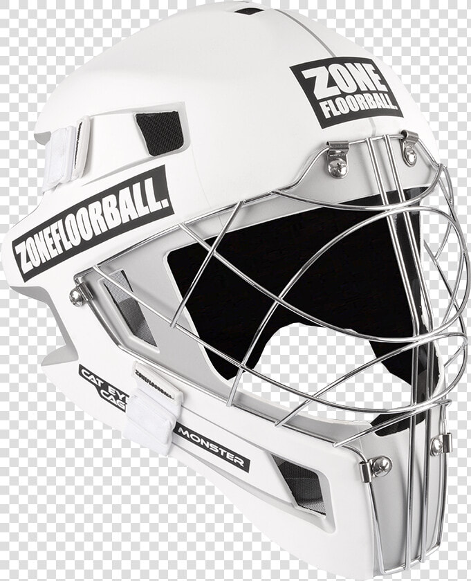 Zone Monster Cat Eye Cage White black Goalie Helmet   White Cat Eye Hockey  HD Png DownloadTransparent PNG