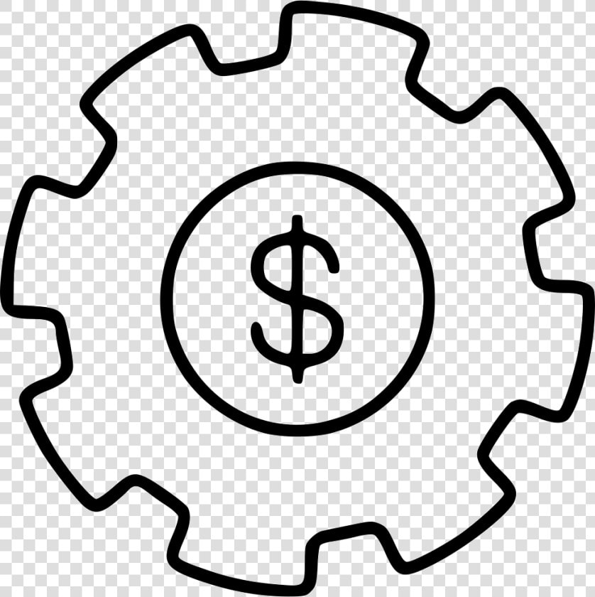 Gear Settings Dollar Money Earn Economy Tool   Gear Icon White Background  HD Png DownloadTransparent PNG