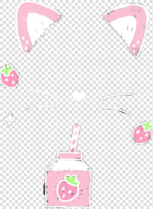  milk  snowfilter  snow  pink  strawberry  cat  ears   Snow Cat Filter Png  Transparent PngTransparent PNG