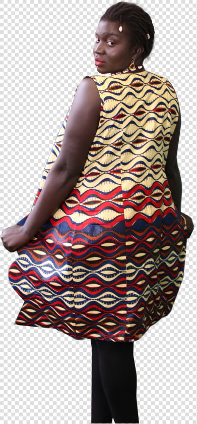 Zig  amp  Zags African Print Jacket Vest   Day Dress  HD Png DownloadTransparent PNG