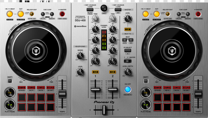 Ddj 400 S   Pioneer Ddj 400 Silver  HD Png DownloadTransparent PNG