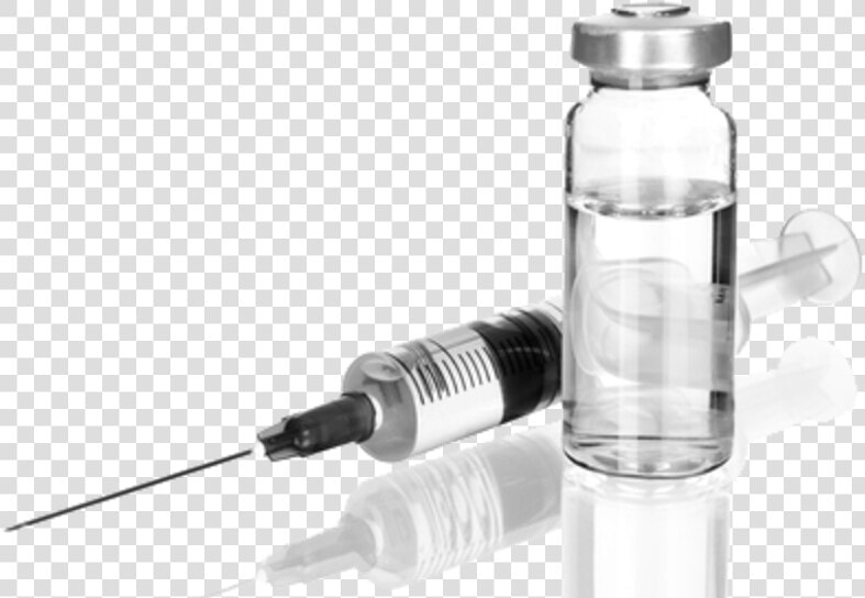 Vial And Syringe   Vaccine Black And White  HD Png DownloadTransparent PNG