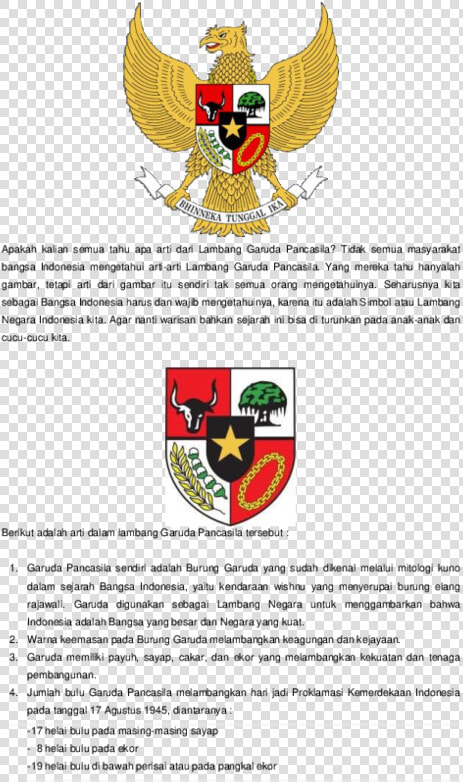 Arti Lambang Garuda Pancasila  HD Png DownloadTransparent PNG